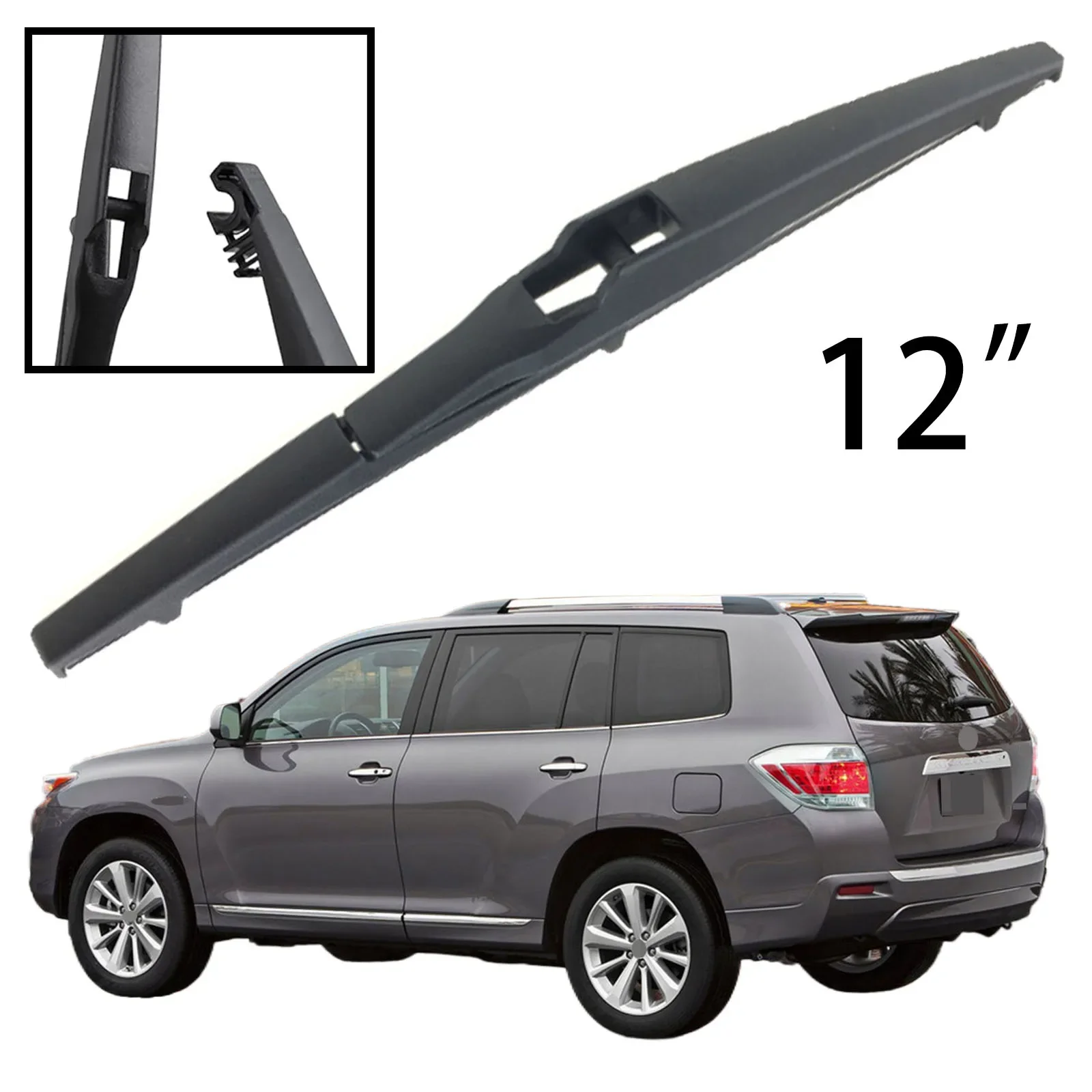 

12" Rear Windshield Windscreen Washer Wiper Blade For Toyota Highlander Kluger XU40 XU50 2008-2019 Car Accessories Accsesories