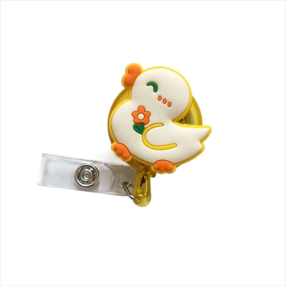 Cartoon Animals Nurse Badge Reel Dinosaur Bear Rabbit Retractable Badge Holder Name Tag ID Card Easy Pull Buckle Hospital Use