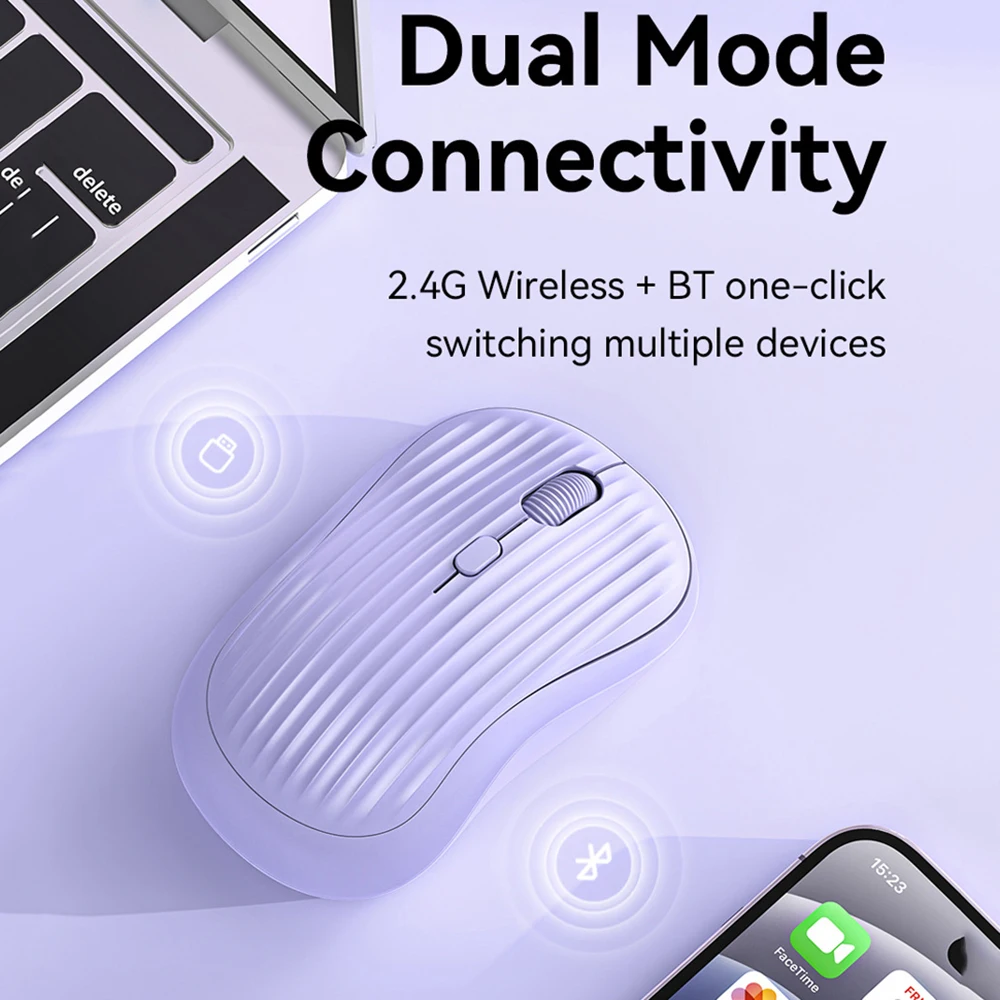 Беспроводная мышь 2,4G, Bluetooth-мышь, двухрежимная игровая мышь, бесшумная мышь, перезаряжаемая мышь, мышь для ПК, MacBook, планшета, ноутбука