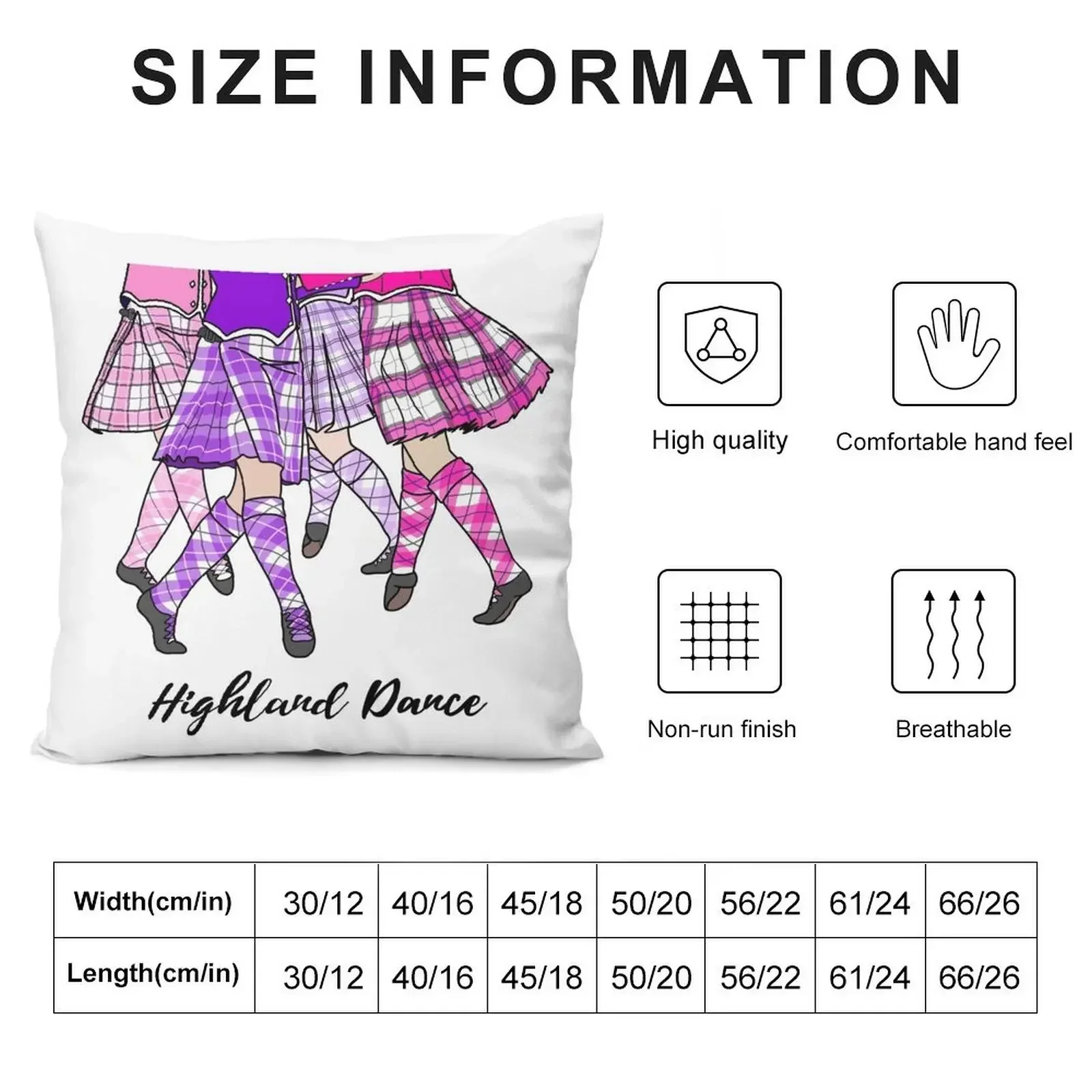 Swaying Kilts- Pink & Purple Throw Pillow christmas ornaments 2025 ornamental pillows for living room Decorative Cushion pillow