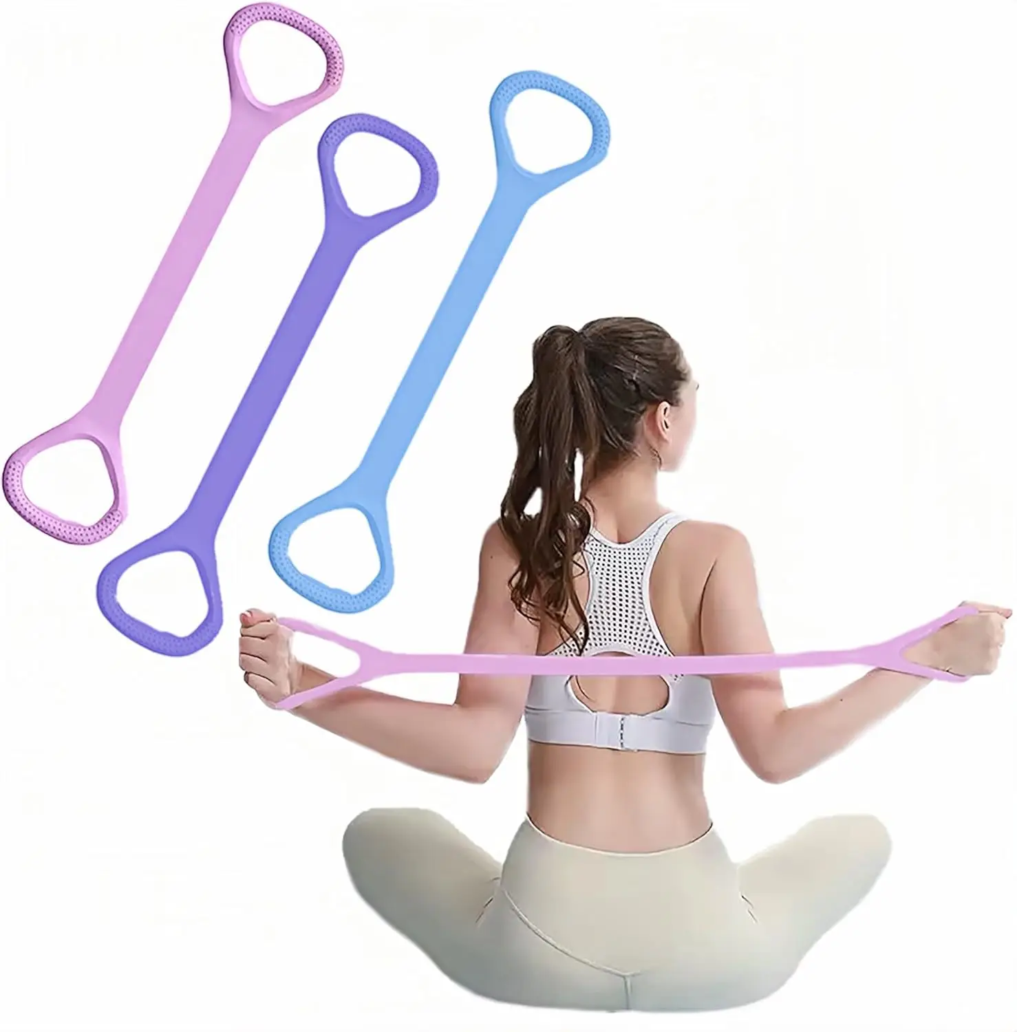 Figure 8 Fitness Resistance Band, Elastic Bands for Working Out,Arm,Back Training Elastic Ropes, Exercise Equipment for Yoga, Pi