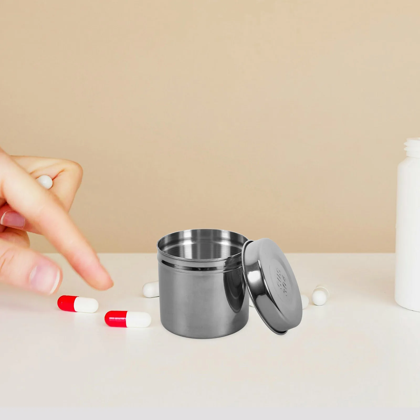

2Pcs Ointment Jar Gauze Storage Cotton Stainless Steel Holder 8cm 304 Grade Heat Resistant Container