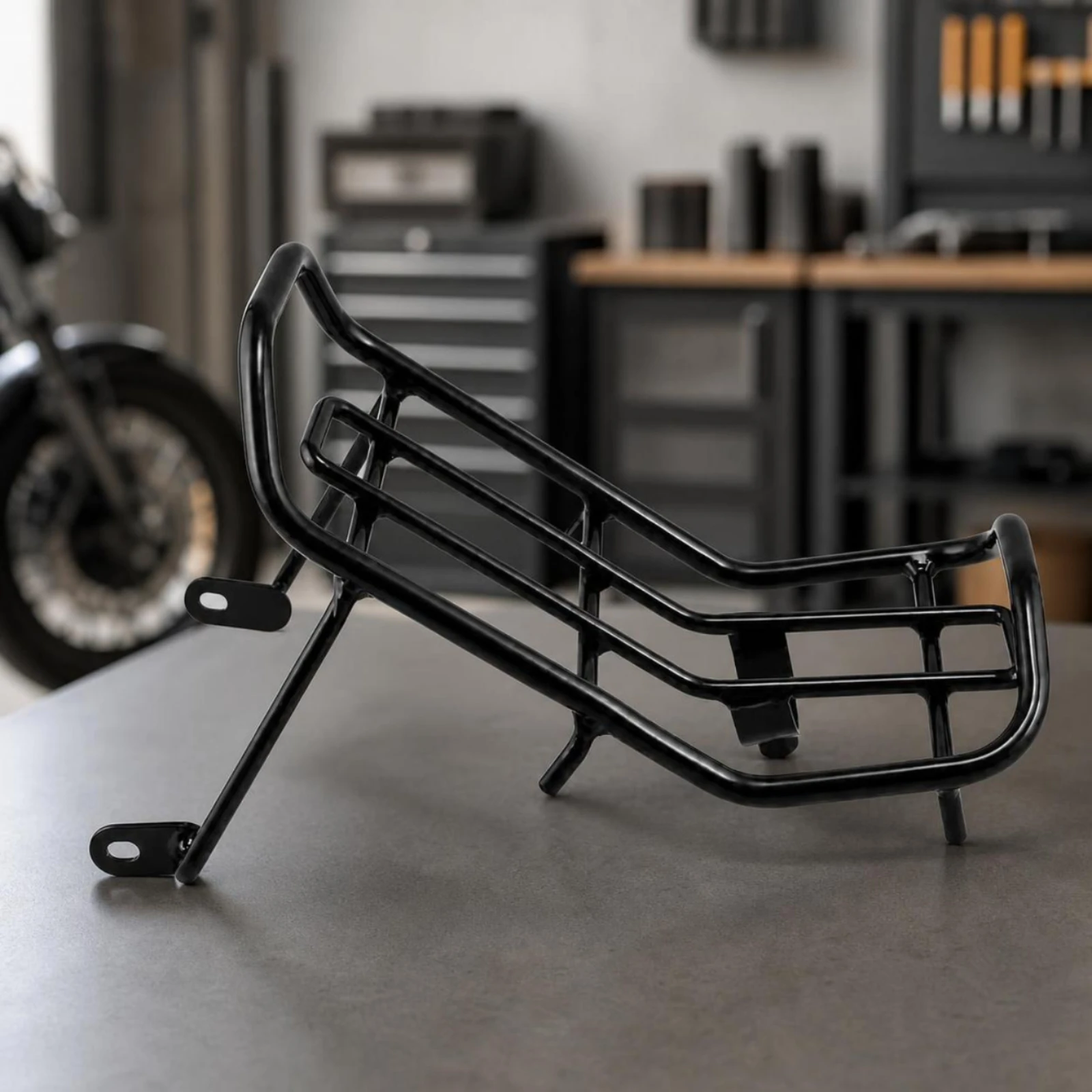 Motorcycle Rear Luggage Rack Matte Black Rear Cargo Rack with Mounting Brackets Motorcycle Luggage Carrier Pipeline Welded
