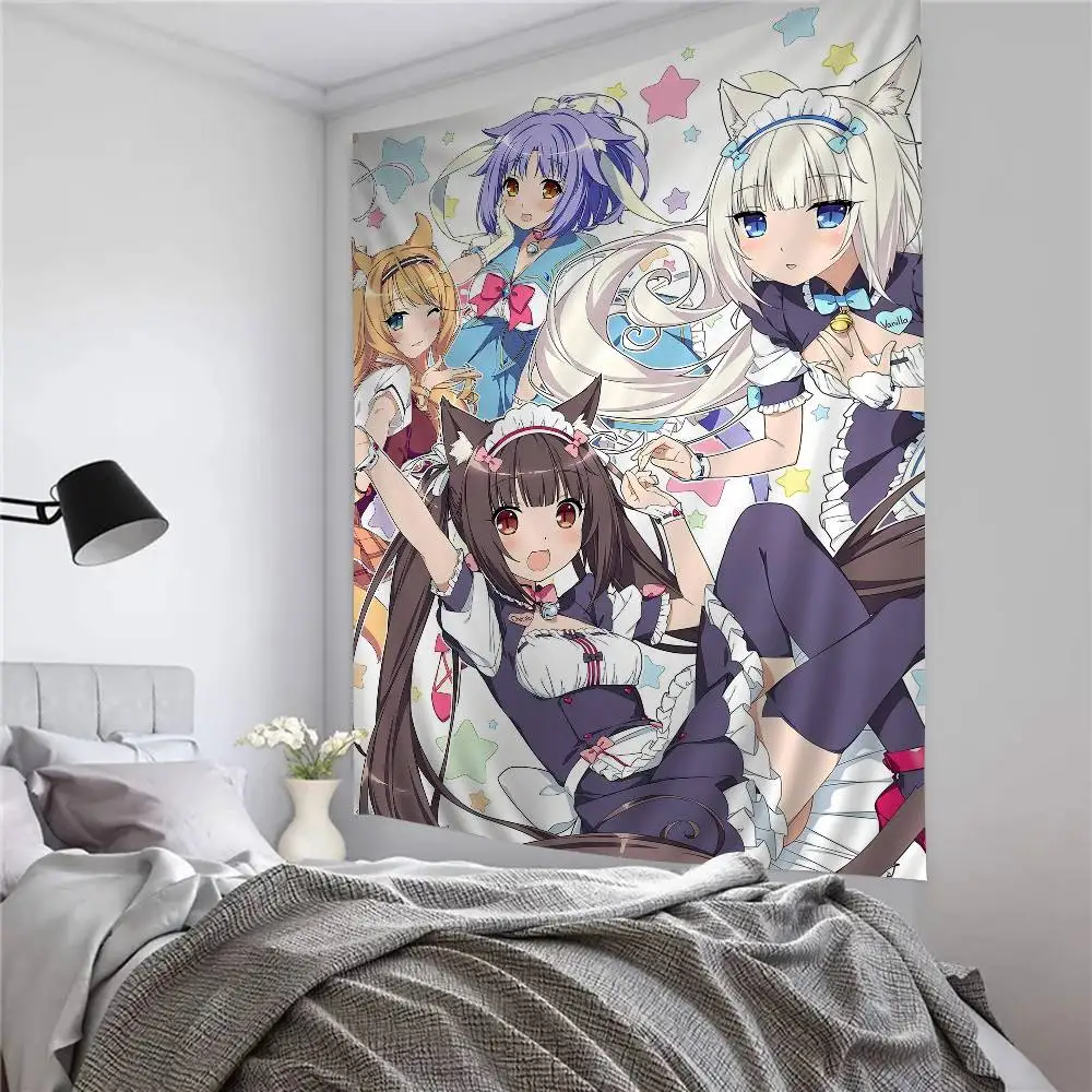 Anime Nekopara Movie Hanging Bohemian Tapestry Bohemian Wall Tapestries Mandala Cheap Hippie Wall Hanging