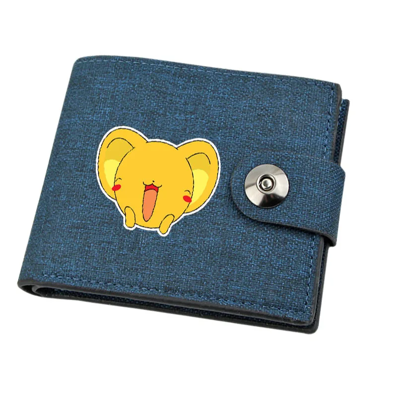 Boy Gril Coin Purse Anime Cardcaptor Sakura Cartoon Wallet Canvas Teenager Casual Cash Holder Bi-Fold Buckle Short Wallet