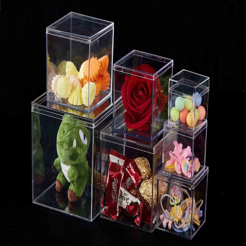 1pcs Transparent Acrylic Boxes With Cover Plastic Organizer Gift Packing Box Food Candy Storage Container For Home Display