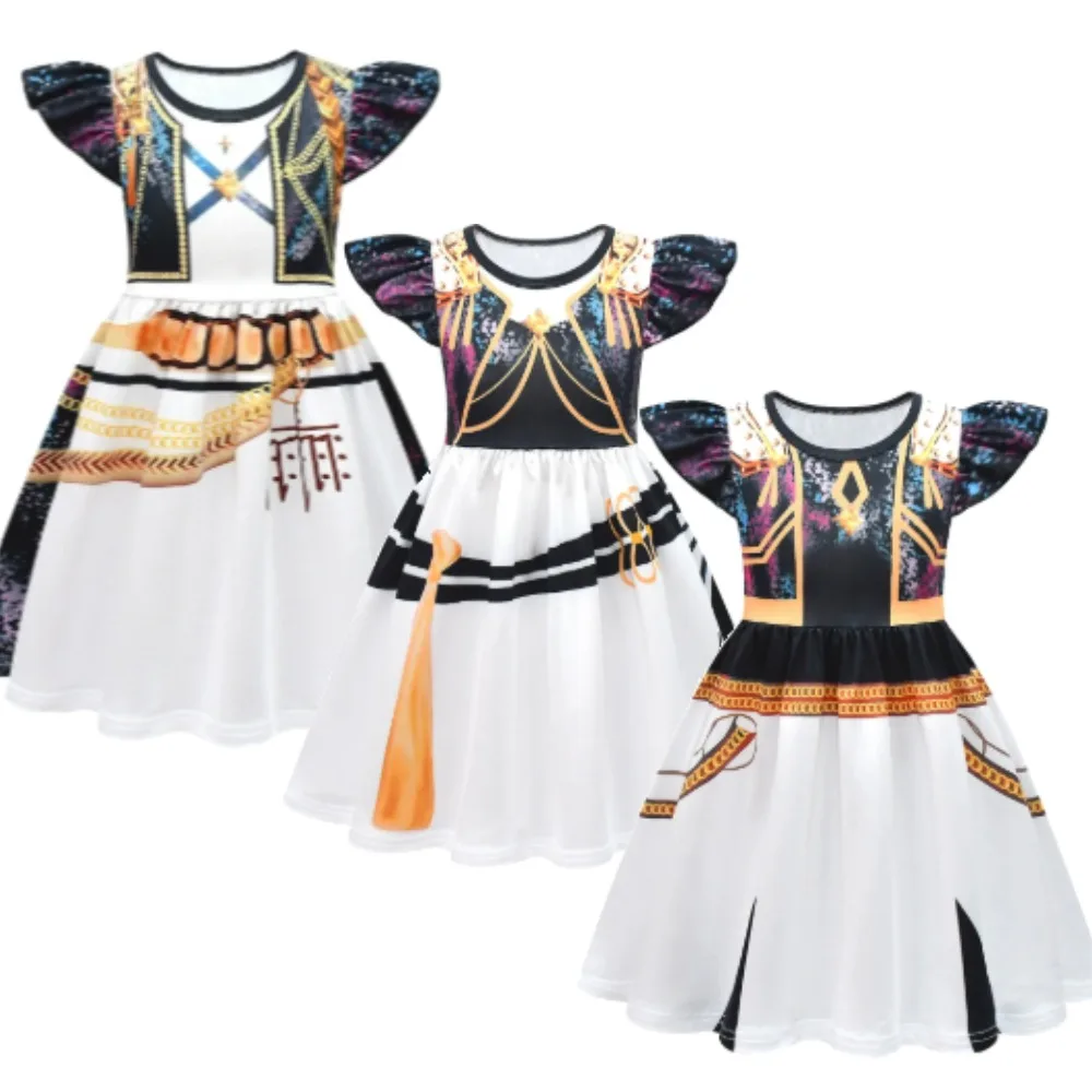

Kids Anime KPop Demon Hunters Huntrix Cosplay Costume Princess Dress Flying Sleeve Girls Halloween Carnival Party Dress Up