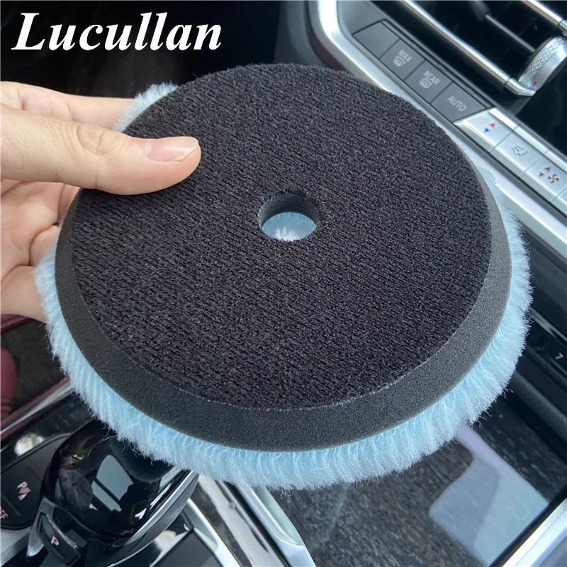 Lucullan 150mm Wool Polishing Sponge Kits High Density Lambs Woollen Cutting Buffing Pad For Car Polisher