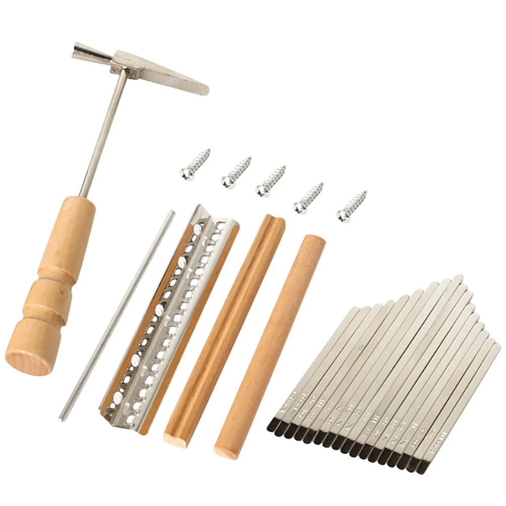 

1Set Kalimba 17 Keys DIY Accessories Kit Premium Thumb Piano Key Set with Saddle Bridge Screws for Easy Assembly and Gift