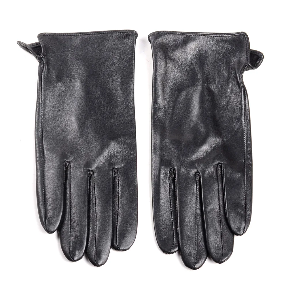 Custom Purple Leather Gloves For Men 100% Lambskin Unlined Full Finger Mittens Side Slit Casual Simple Fashion Gants Hombre