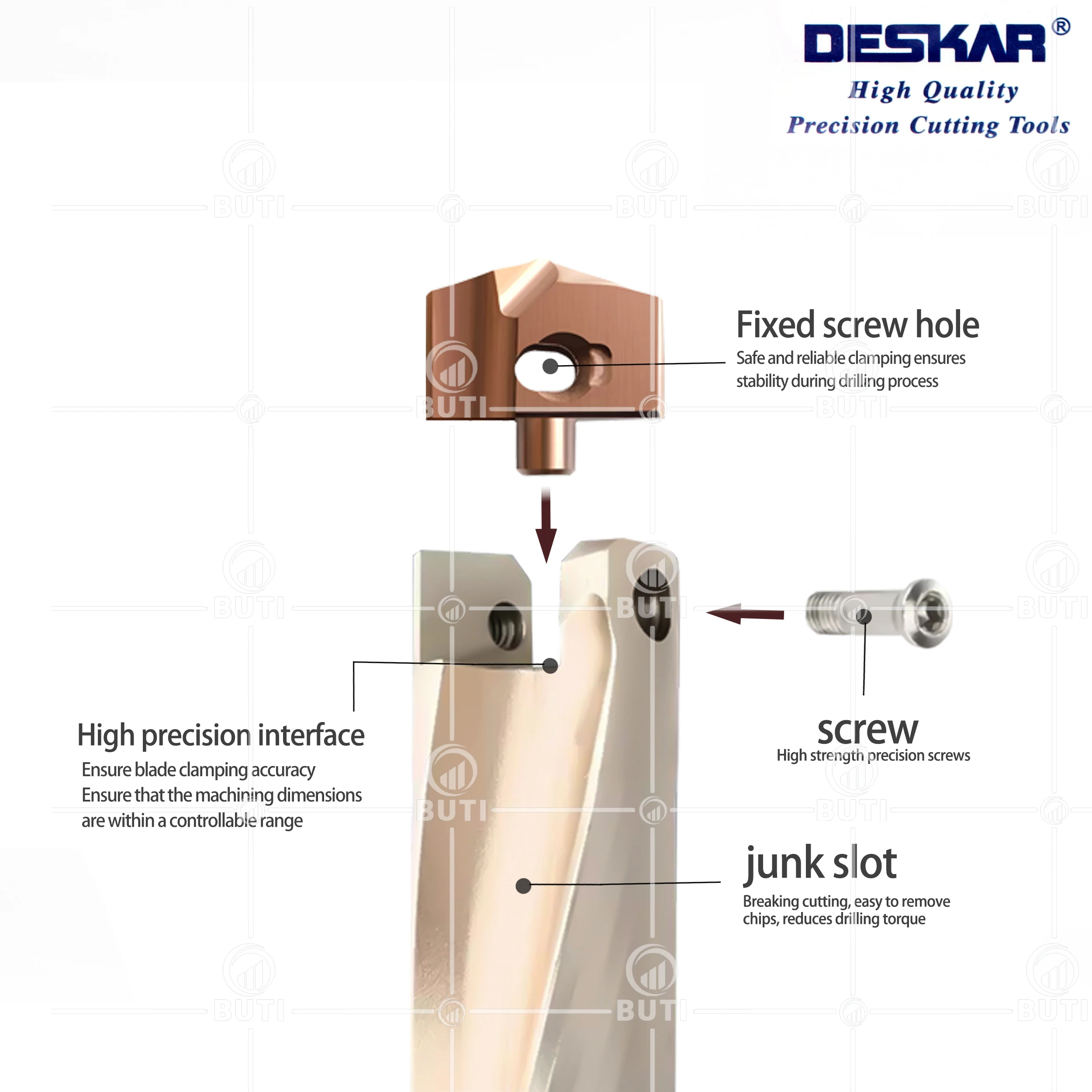 DESKAR 100% originale 3D 5D 8D supporto di perforazione per fori profondi JCD corona asta di trivellazione tornio CNC HCD10.0-25.5 trapano ad alta