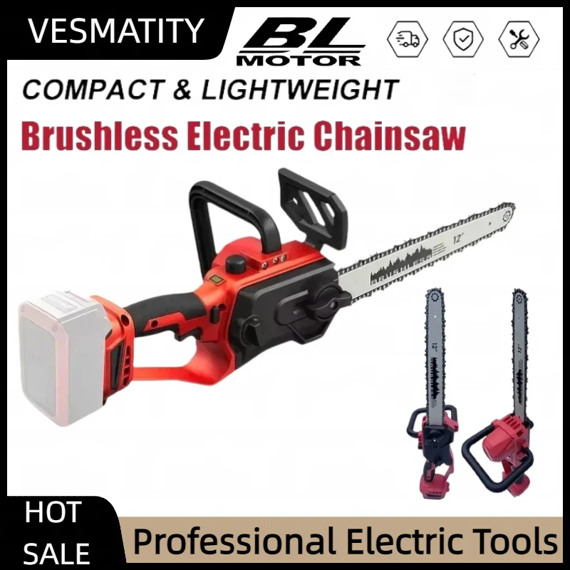 12Inch Brushless Chainsaw Cordless Electric Pruning Chain Saws Garden Wood Cutting Power Tools For Milwaukee battery