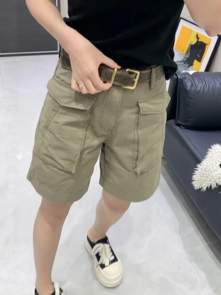 

High Waist Wide Leg Short Jeans Women's Summer Thin New Style plus Size Workwear Denim Pants American Style Four Parts