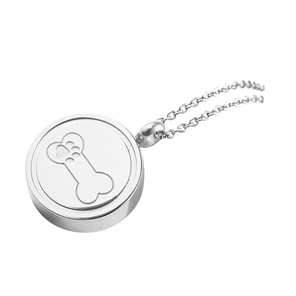 

Pet Urn Necklace Jewelry for Ashes Keepsake Dog Key Chain Memorial Jewellery Women Paw Print Silver Necklaces