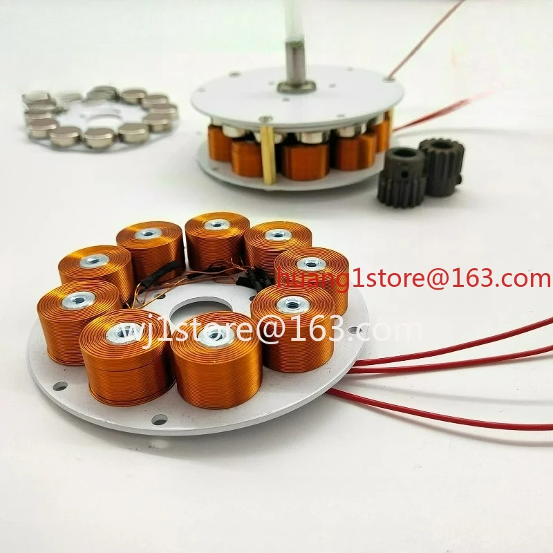Micro disc type with iron core generator, strong magnetic, low speed, high power generation, multi-pole, three-phase alternator