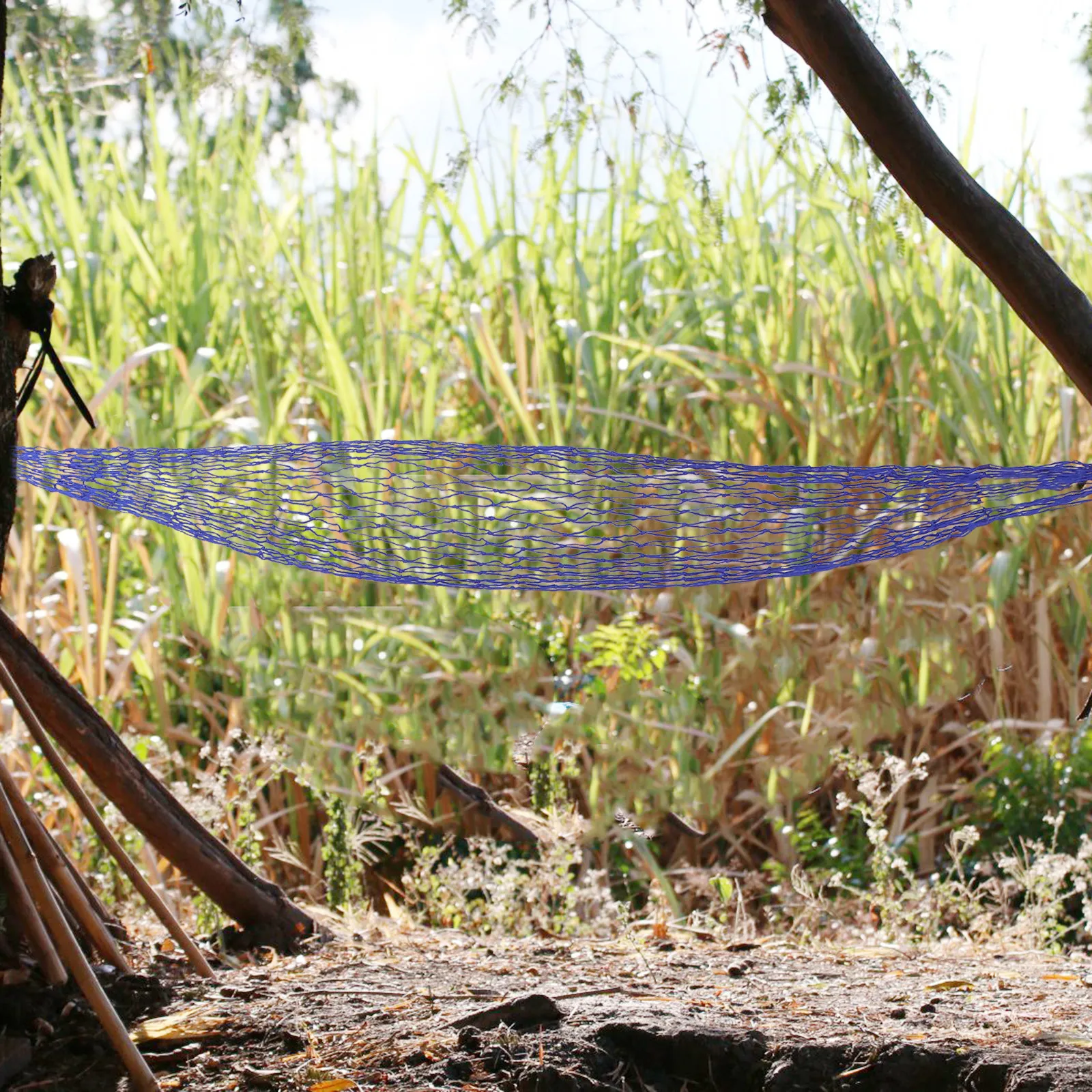Net Hammock Nylon Rope Portable Mesh Hammock Easy Setup Outdoor Tree Garden Beach Patio Relaxation Lightweight Camping Hanging