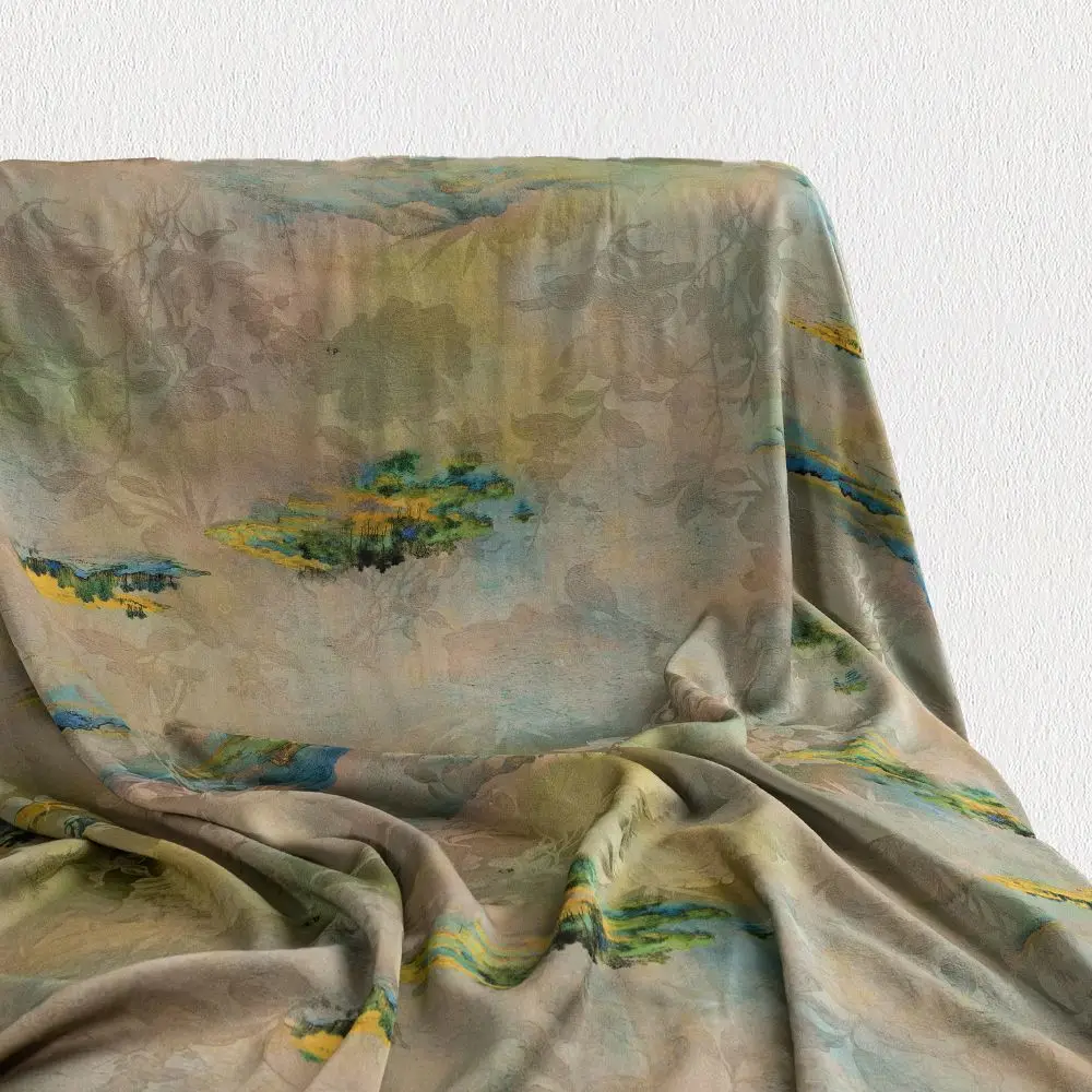 

High Quality Real Silk 50momme Shunde Xiangyun Yarn Fabric Retro Clothing and Dress Cheongsam