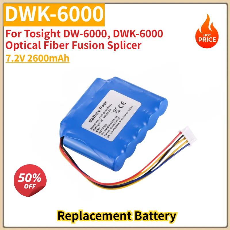 100% New High Quality 7.2V 2600mAh Replacement Battery for Tosight DW-6000, DWK-6000 Optical Fiber Fusion Splicer