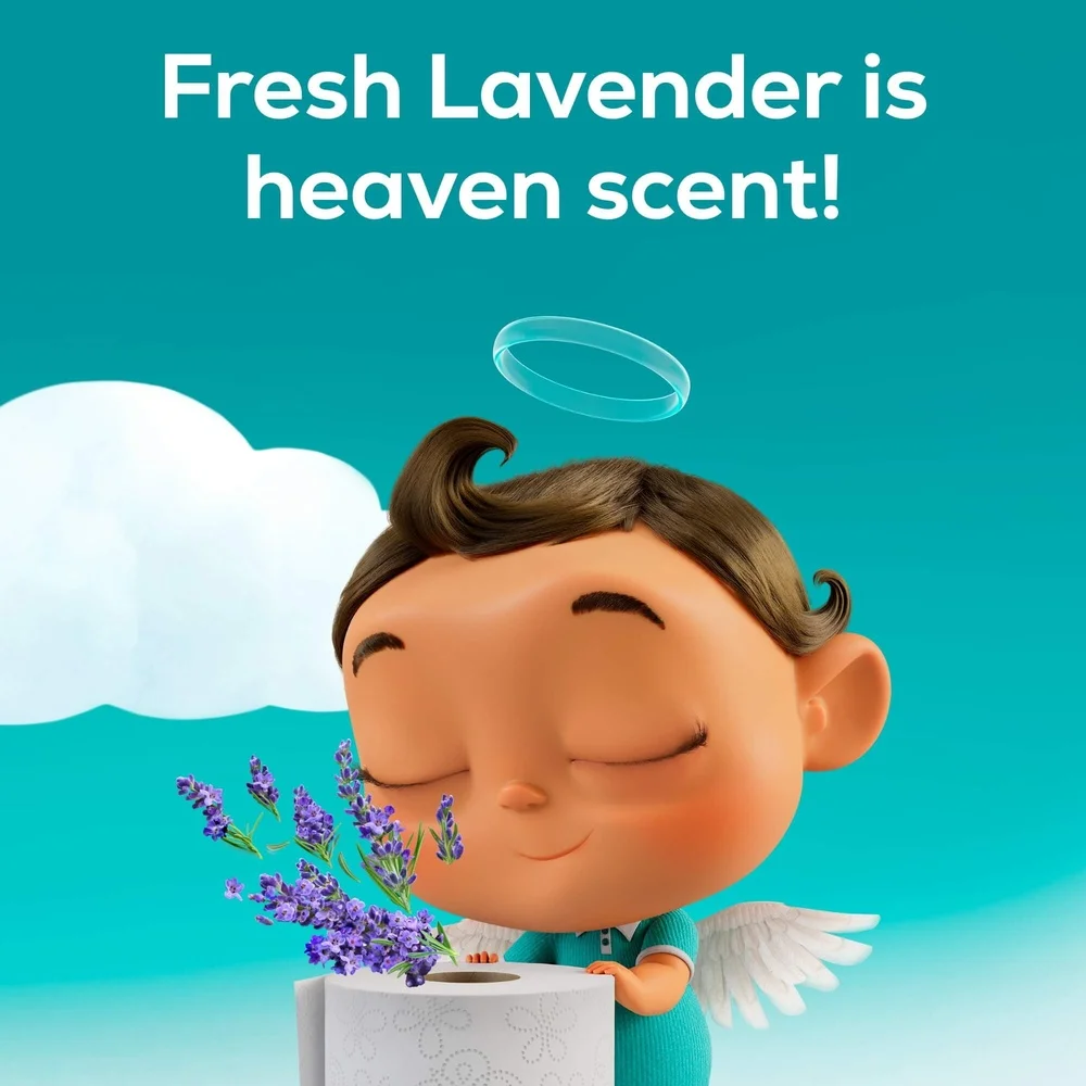 Lavender Scented 2-Ply Toilet Paper 48 Mega Rolls Soft Strong 320 Sheets Each Perforated Septic Safe Bathroom Essential