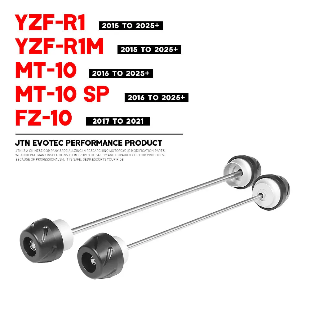 

R1 R1M MT10 FZ10 2015-2025 + Motorcycle Front Rear Axle Fork Crash Slider For YAMAHA YZF-R1 Anti-collision Slider Accessories
