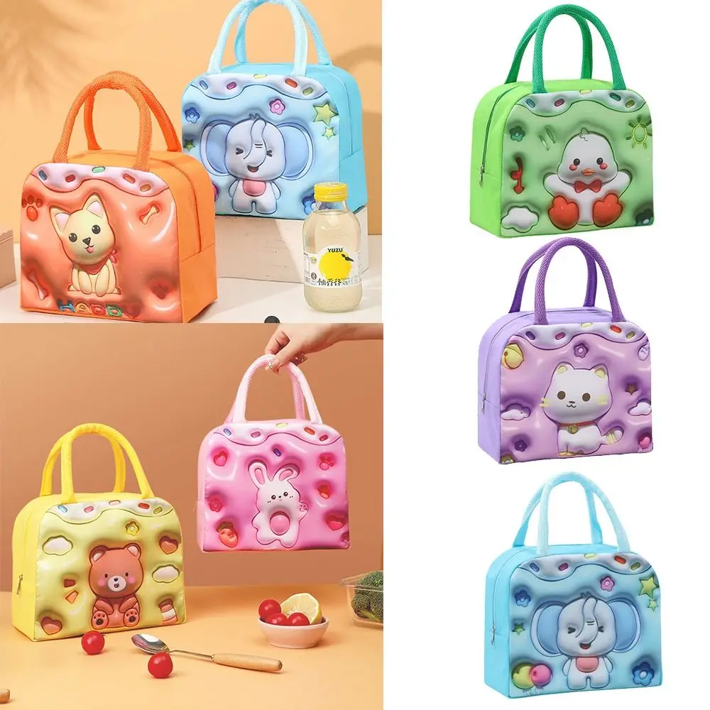 Oxford Cloth 3D Stereoscopic Lunch Bag Thermal Bag Expansion Cartoon Lunch Bags Lunch Box Accessories Large Capacity