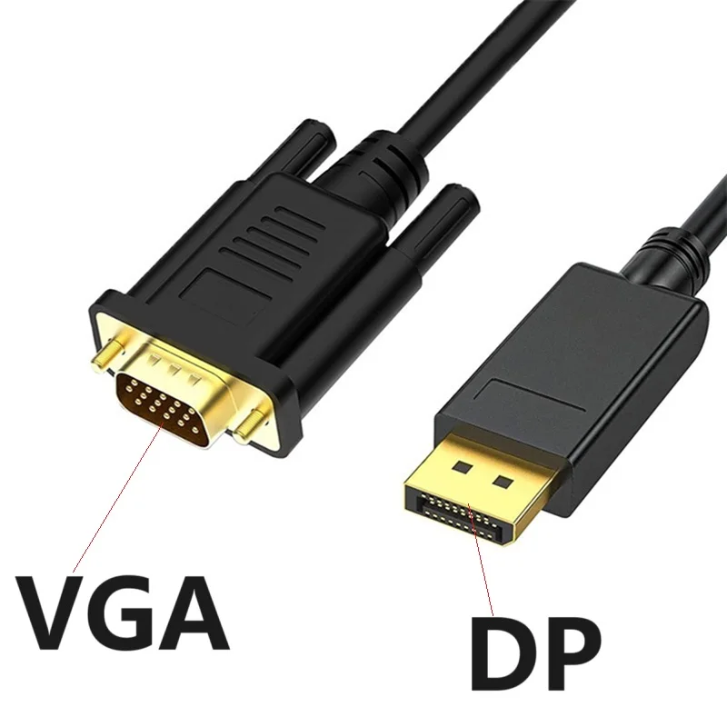 

HD 1080p DisplayPort Display Port DP to VGA Adapter Cable Converter Male to Male for PC Computer Laptop HDTV Monitor Projector