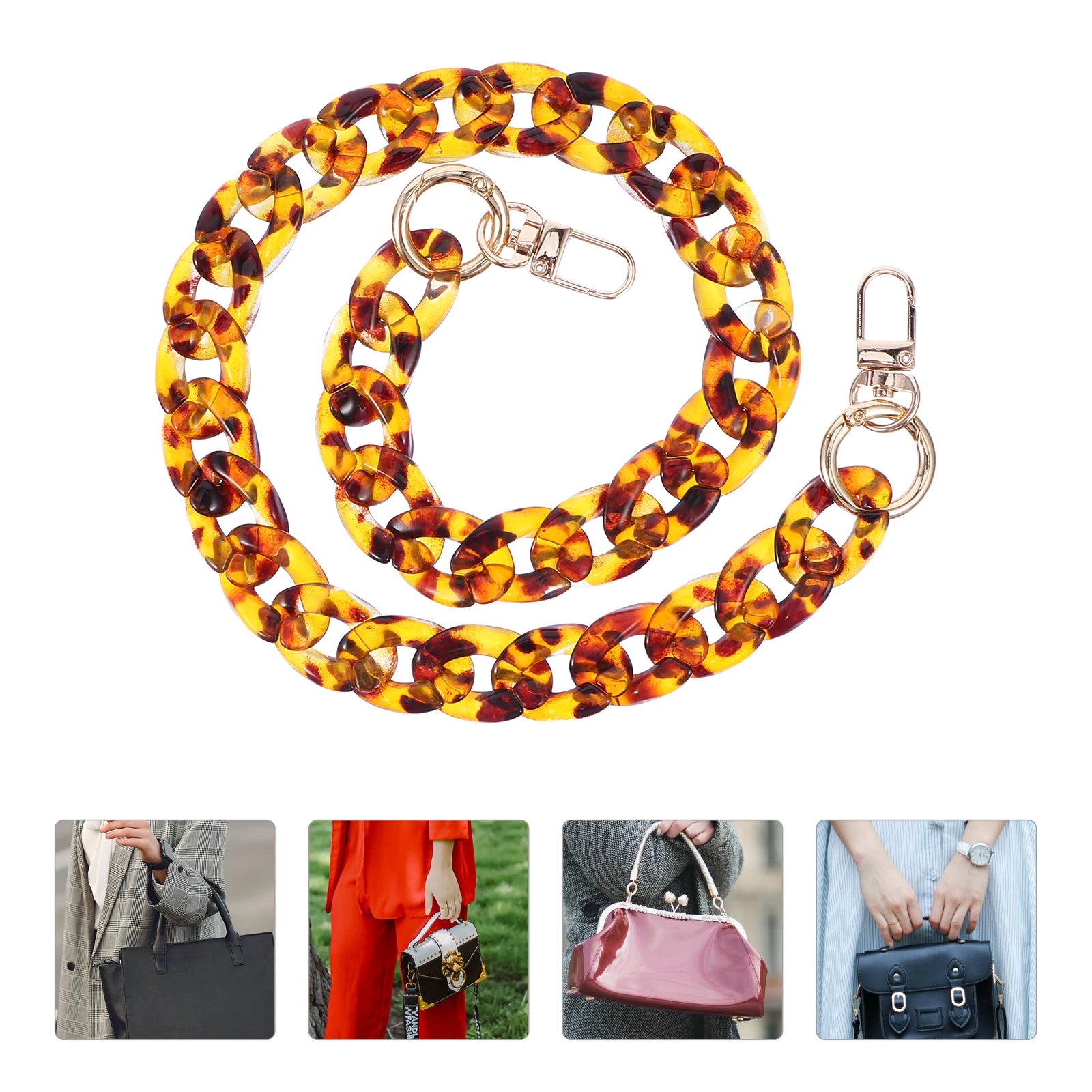 

1 pc Leopard Decorative Chain Acrylic Chain Practical Bag Decor Retro Versatile Accessory Shoulder Strap Bag Decoration