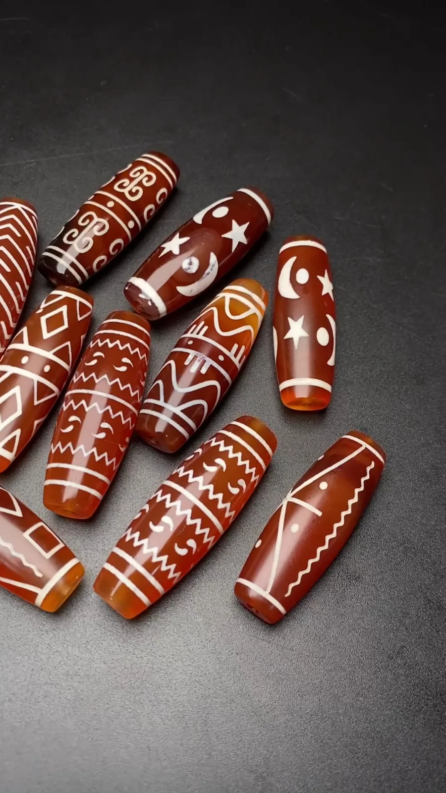 10Pcs Tibetan Old Agate DZi *Multiple patterns* Bead Amulet Pendant 41mm M0417