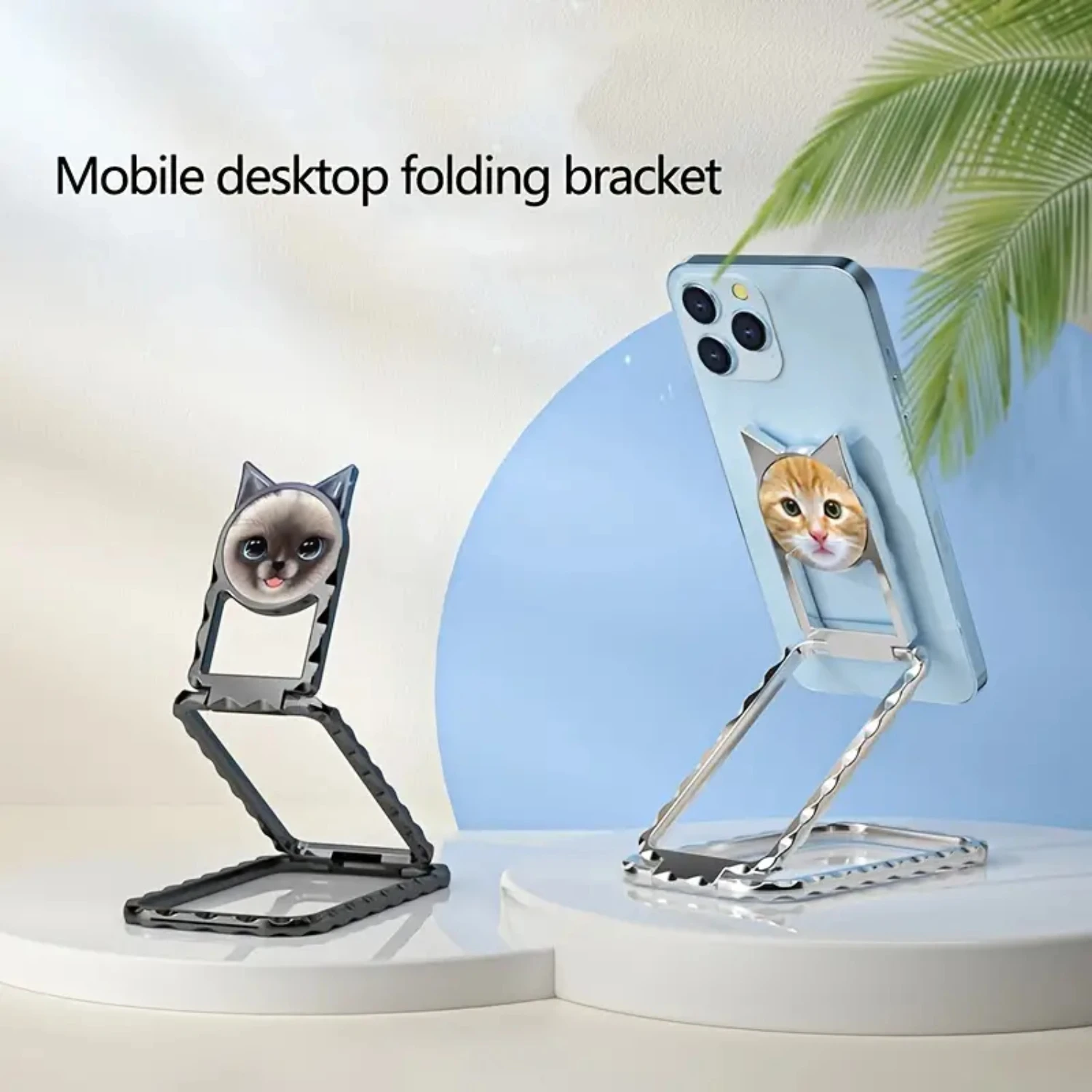 

Adorable, Foldable, and Cute Cat Phone Holder with Finger Ring - Perfect Stand for Smartphone and Tablet, Lovely Design for Easy