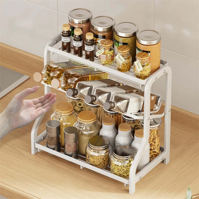 

Kitchen Supplies Storage Rack Adjusting Rack Table Top Three-Layer Storage Shelf Multifunctional Household Storage Rack