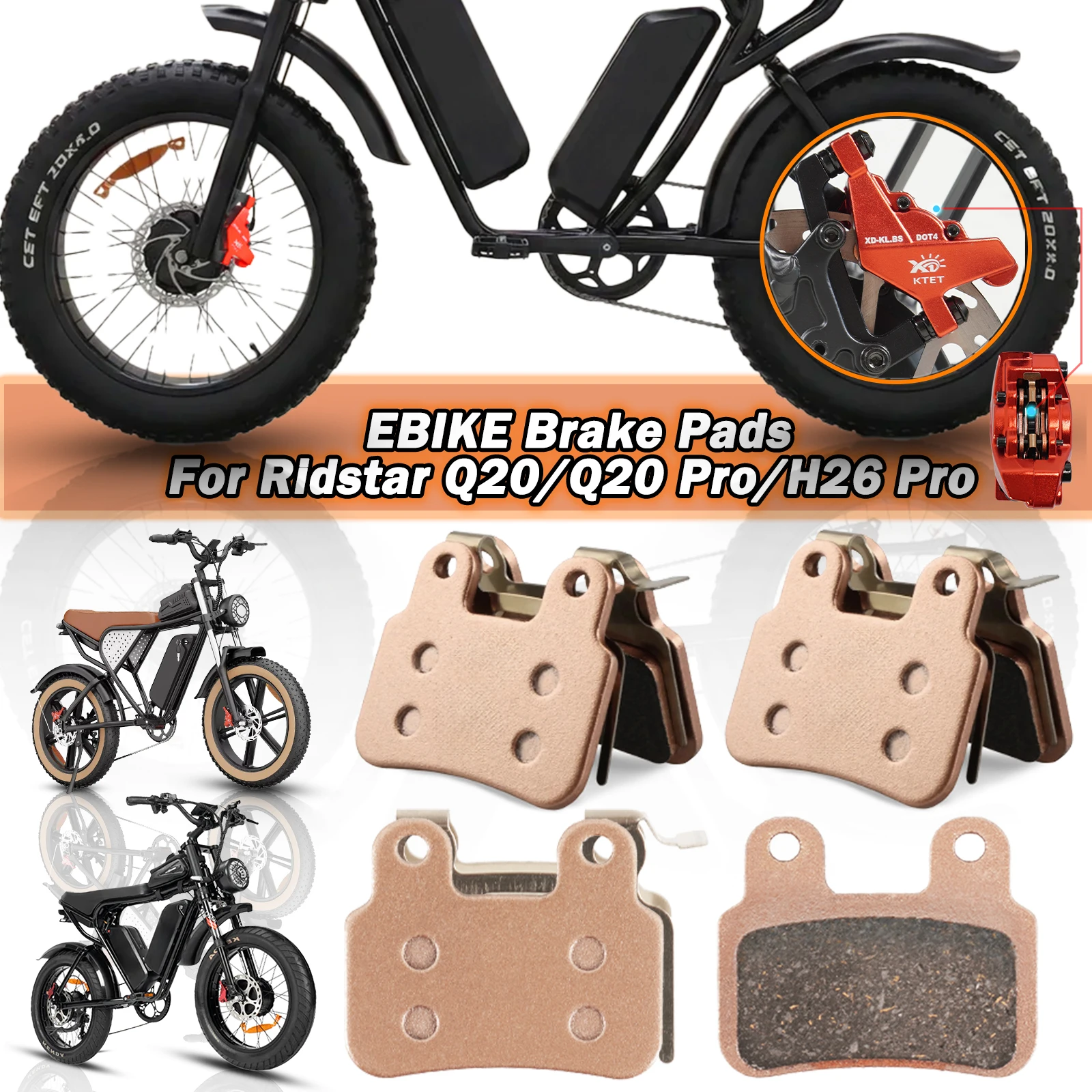 

New Oil Hydraulic Disc Brake Pads for Ridstar Q20 E6 X20 X21 MAX Ebike Fit XD-KLBS-DOTS XOD Brake Calipers