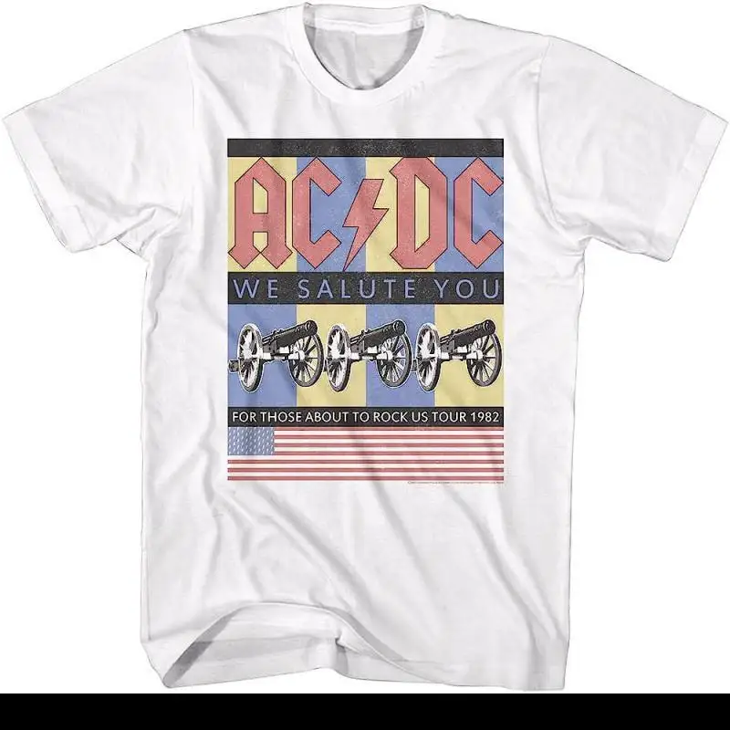 

A Classic 80s Punk ACDC Rock Band American Retro High Street Vintage Summer New Short-sleeved T-shirt