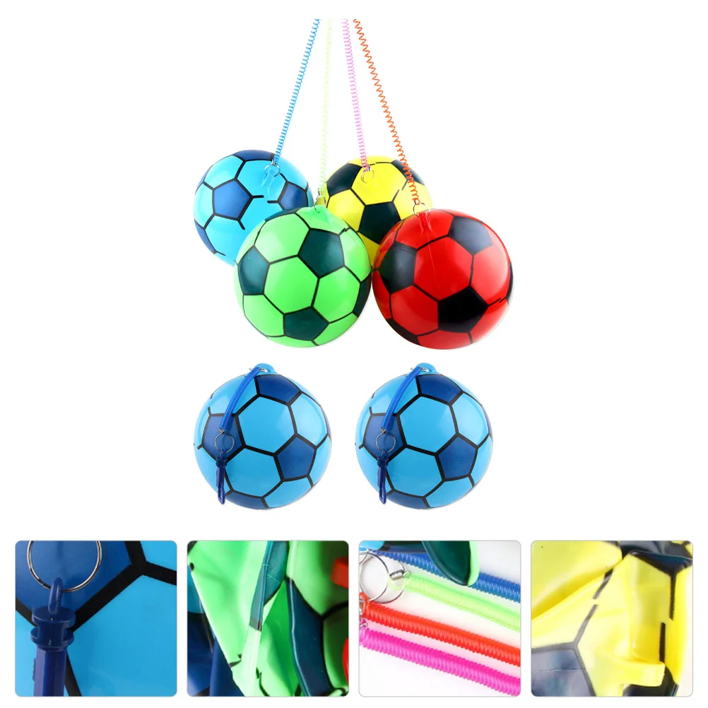 6 pezzi pompa di gonfiaggio per palloncini da calcio bambino giocattolo da allenamento per calcio gonfiabile in PVC per bambini