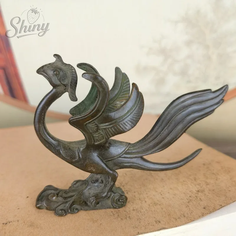 

Antique Bronze Artifact: Four Divine Beasts of Feng Shui, Vermilion Bird Bronze Ornament