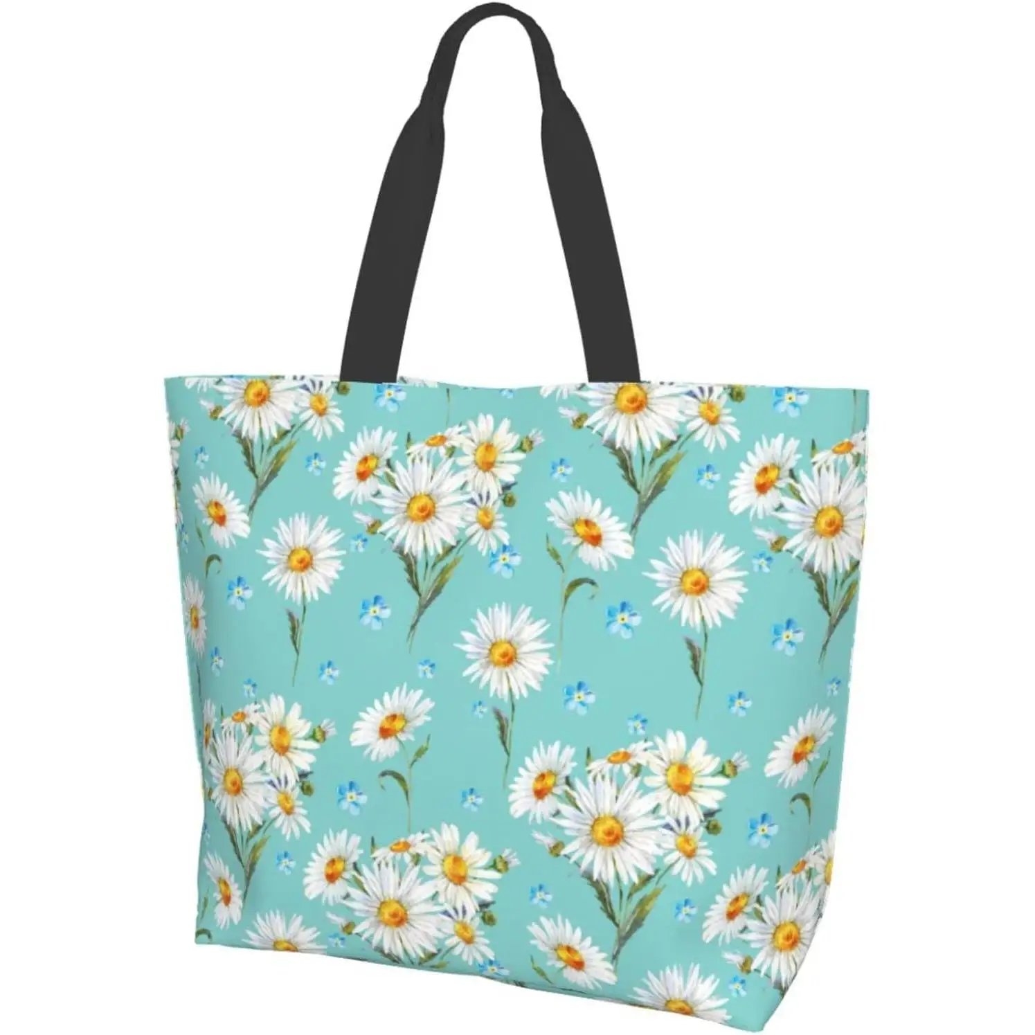 Bolsas de mano con calavera de azúcar y flores, bolso de hombro reutilizable para mujer, bolsa de viaje para playa, compras, trabajo, diario, reutilizable, multiusos, resistente