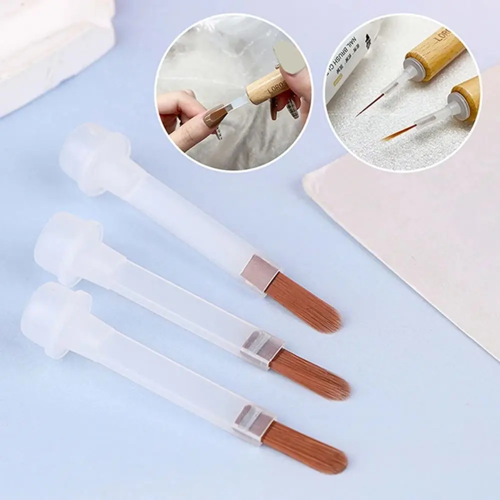 

40/60 Pcs Soft Nail Polish Brush with Double Head Pen Five Style Liquid Applicators Multifunction Portable