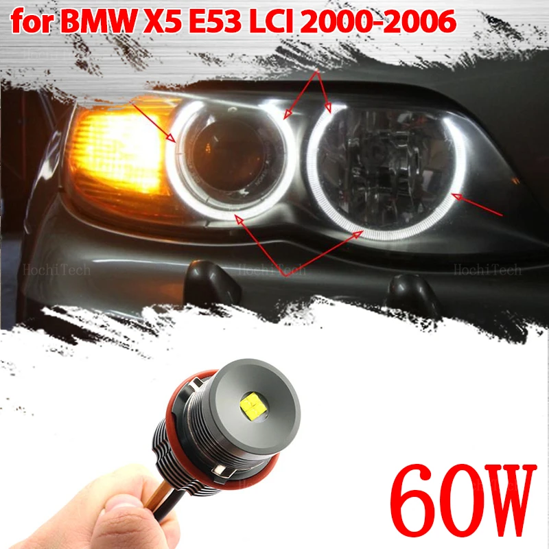 60W Canbus Error Free LED Angel Eyes Marker Lights Bulbs for BMW X5 series E53 3.0i 4.4i 4.6is 4.8is m54 M62 N62 2000-2006