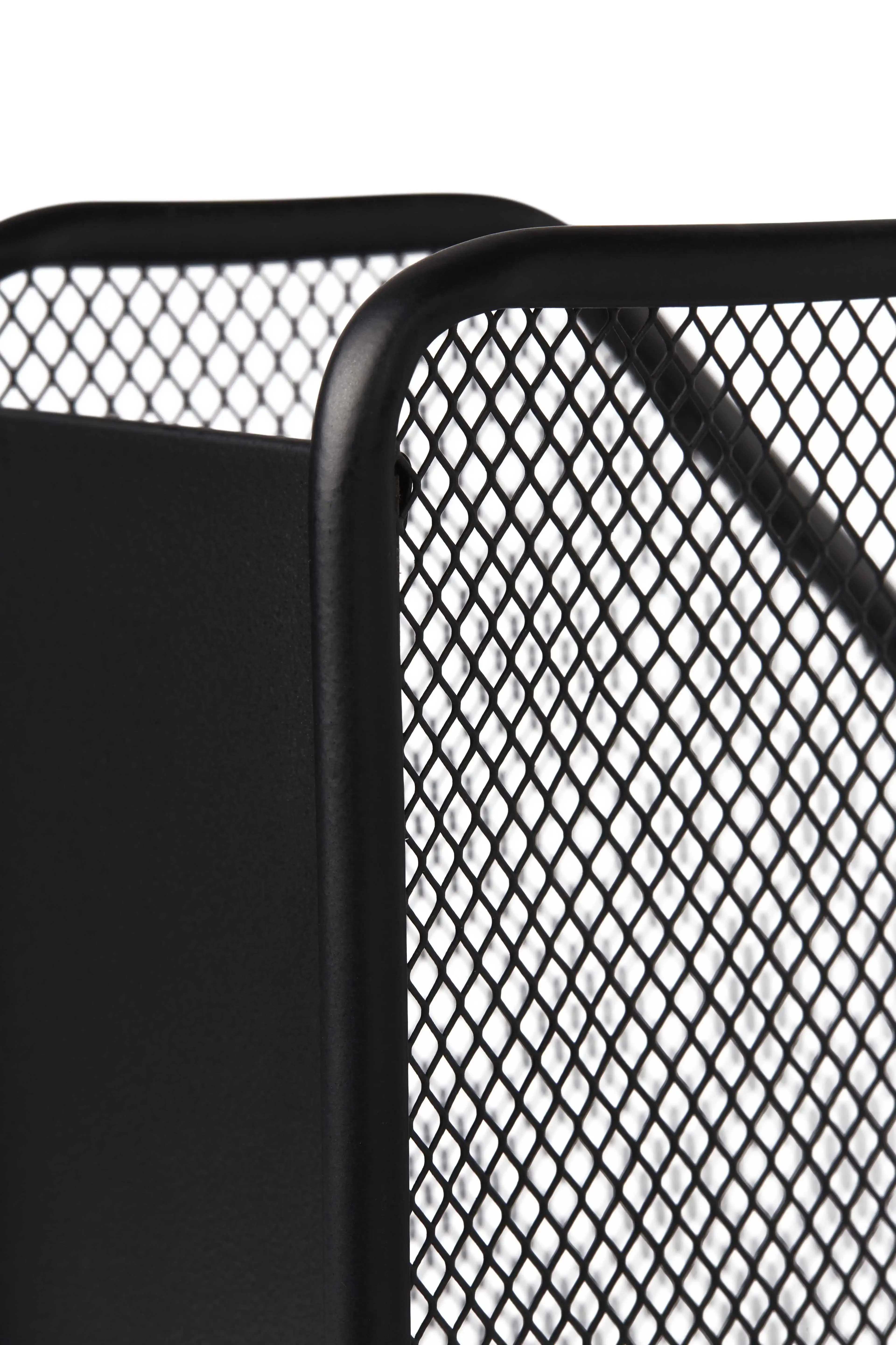 파일 정리함, 금속 메쉬 잡지 파일 홀더, 검정색, 수납 공간 1개