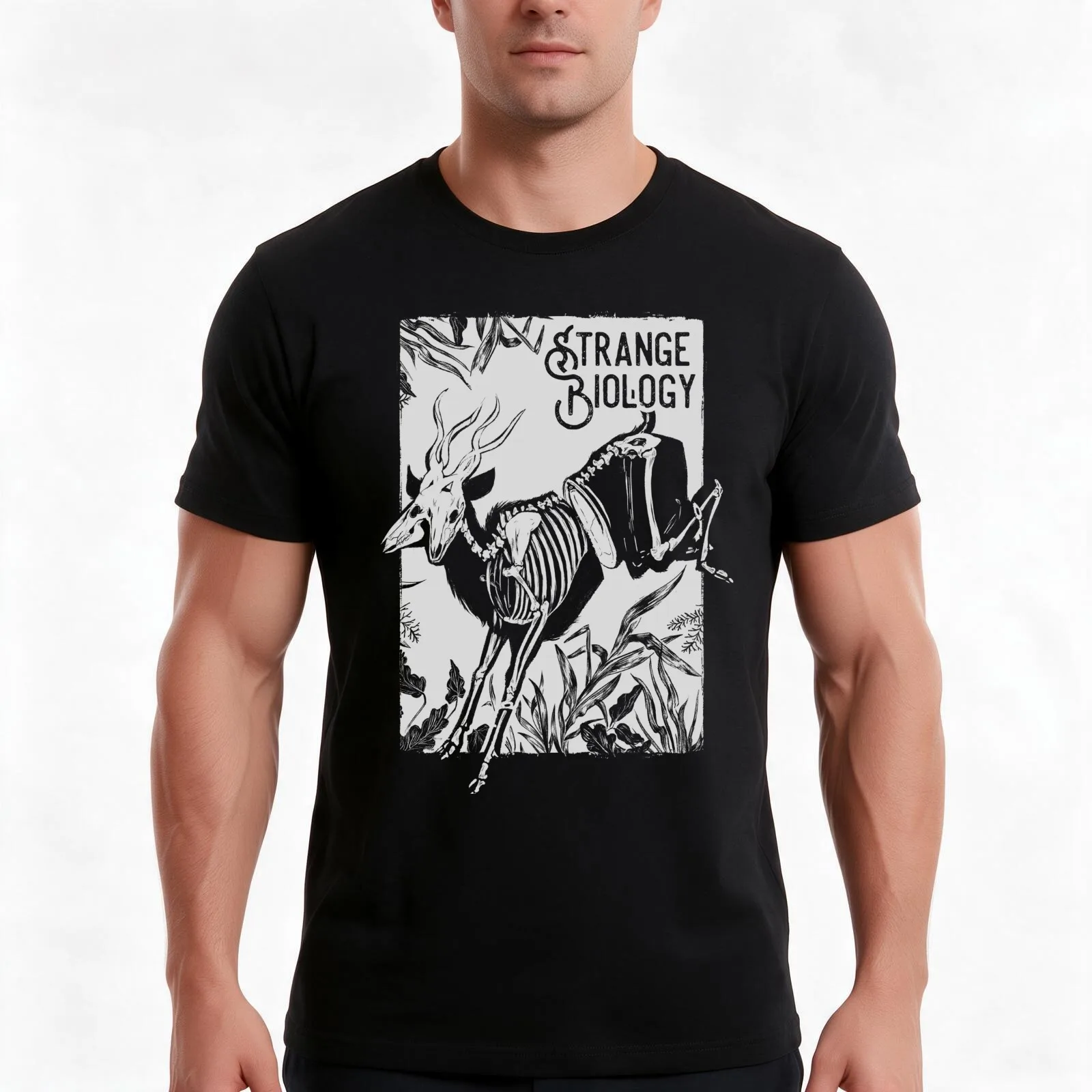 Strange Biology Antelope Skeleton - Offwhite Men T Shirt man t shirt cotton