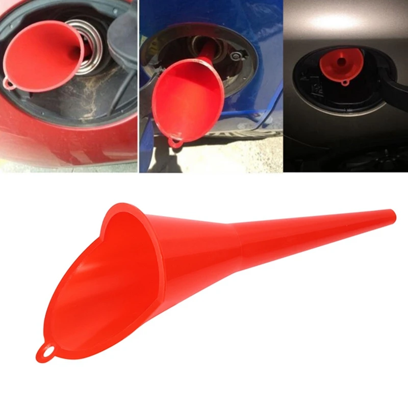 2Pcs Car Fueling Funnel Gasoline Engine Oil Additive Motorcycle Agricultural Machinery Funnel - Yellow & Red