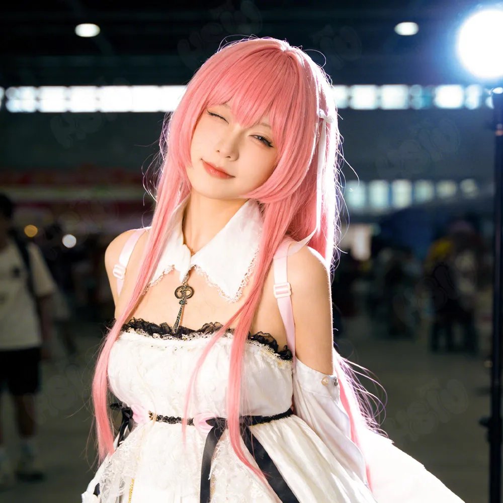 Azur Lane HMS Perseus Cosplay Wig 100cm Mixed Pink Long Straight Heat Resistant Synthetic Hair