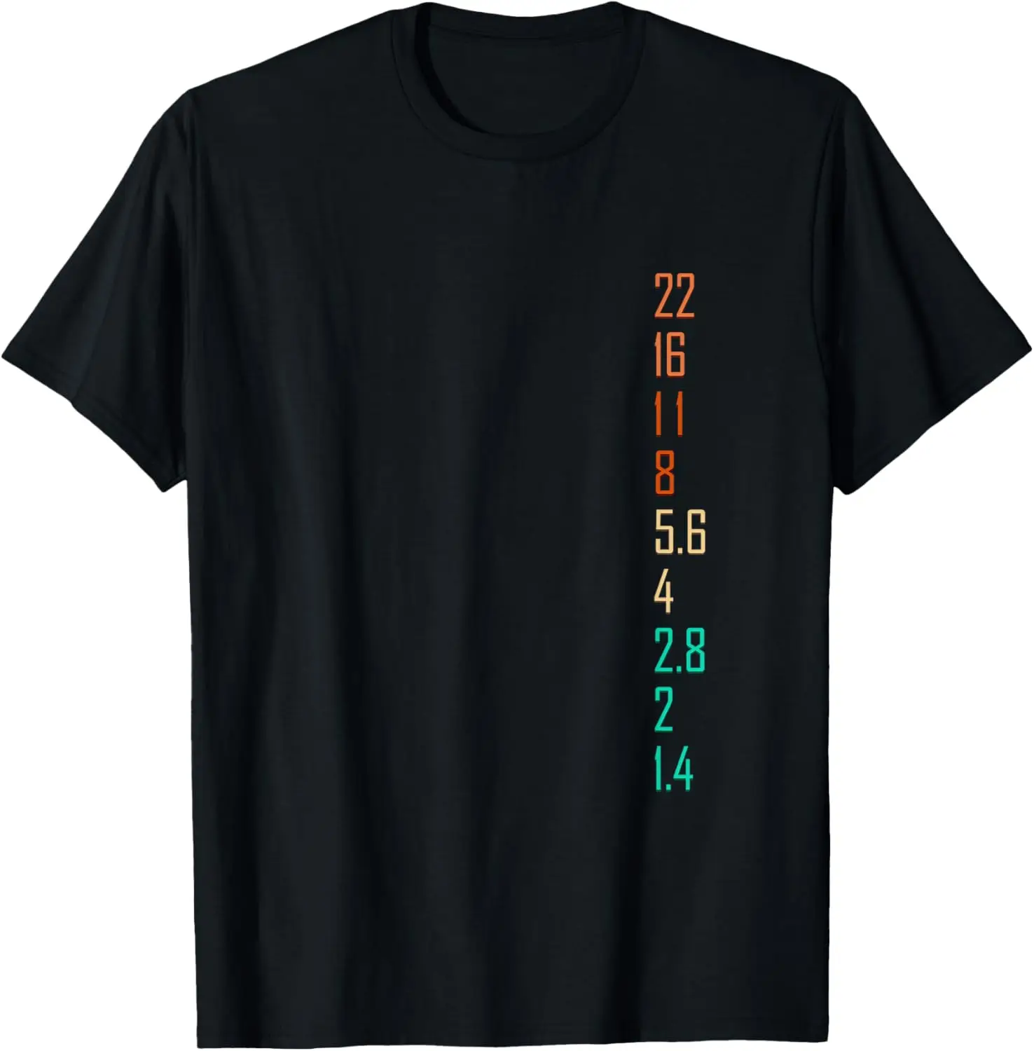 Camera Aperture F Stop Number Graphic T-Shirt Breathable Cotton Tee for Photography Lovers Daily Wear