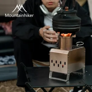 Mountainhiker-Fogo Square Square Portable, Stainless Steel, Outdoor Heater, Picnic, Walks, Camping, Wooden Burner 8 Main Sales Fogao to Portatil Wood - №6