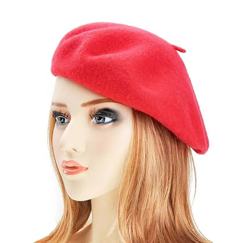 Woolen Berets French Artist Style Warm Winter Berets Caps for Women Men Retro Plain Beret Candy Color Elegant Lady Autumn Caps