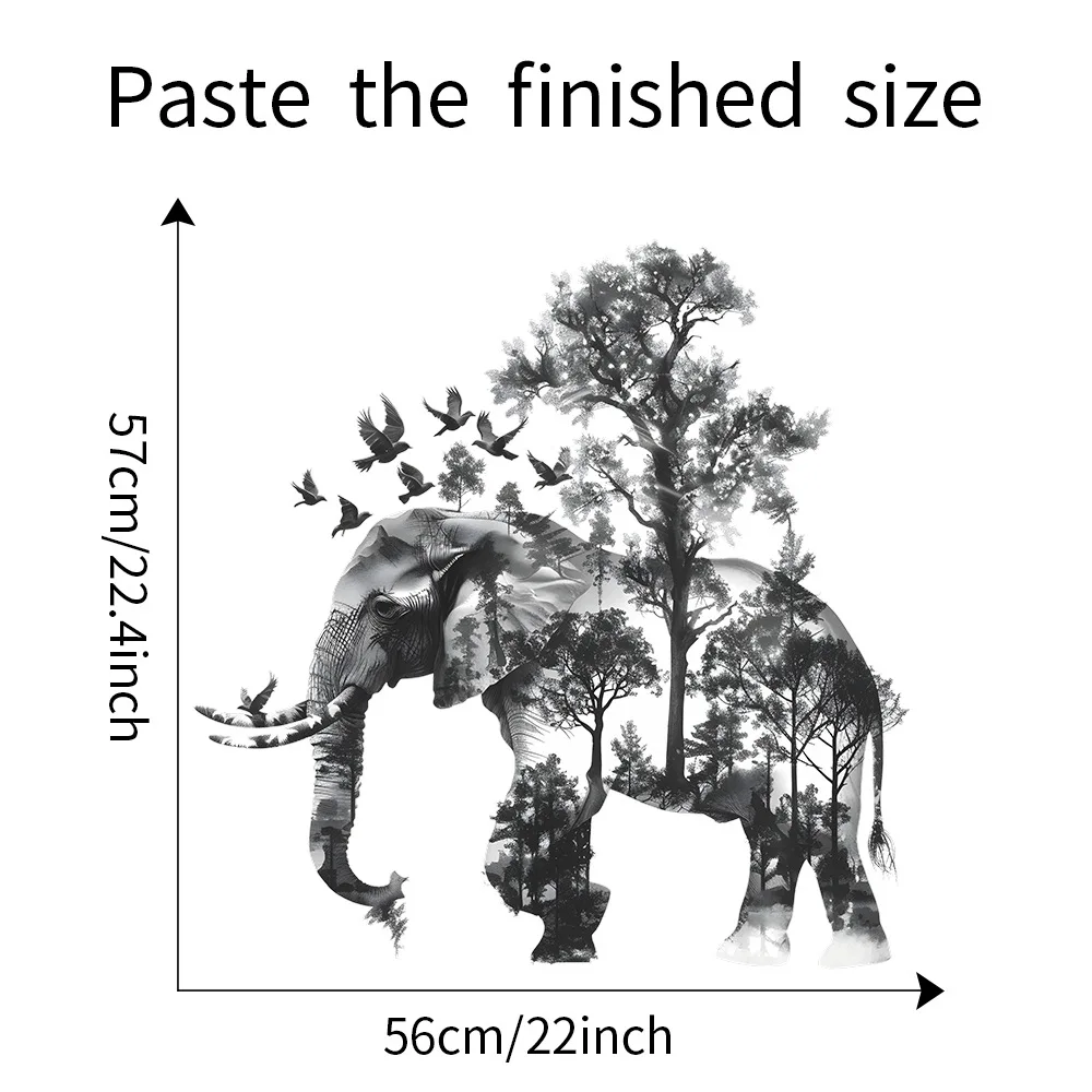 Elephant Decorative Vinyl Child Wall Stickers For Bedroom Accessories Adhesive Wallpaper Wall Art Room Decor Mirror Sticker