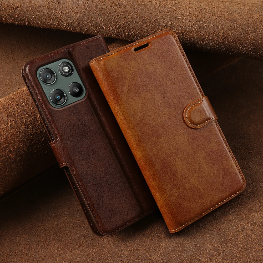 

Premium Leather Flip Case For Motorola G67 G57 G86 Power Edge 70 60 Fusion 50 Pro 40 Neo G Stylus 5G Play G100 Phone Case Cover
