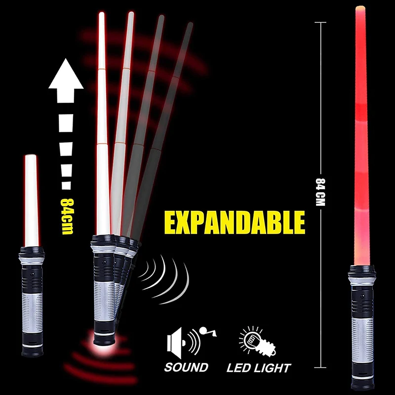 Sabre Laser Lumineux avec 7 Documents Proxy pour Cosplay, Épée de Cheveux Imbibés, Commutation de Sept Documents, 1 Pièce