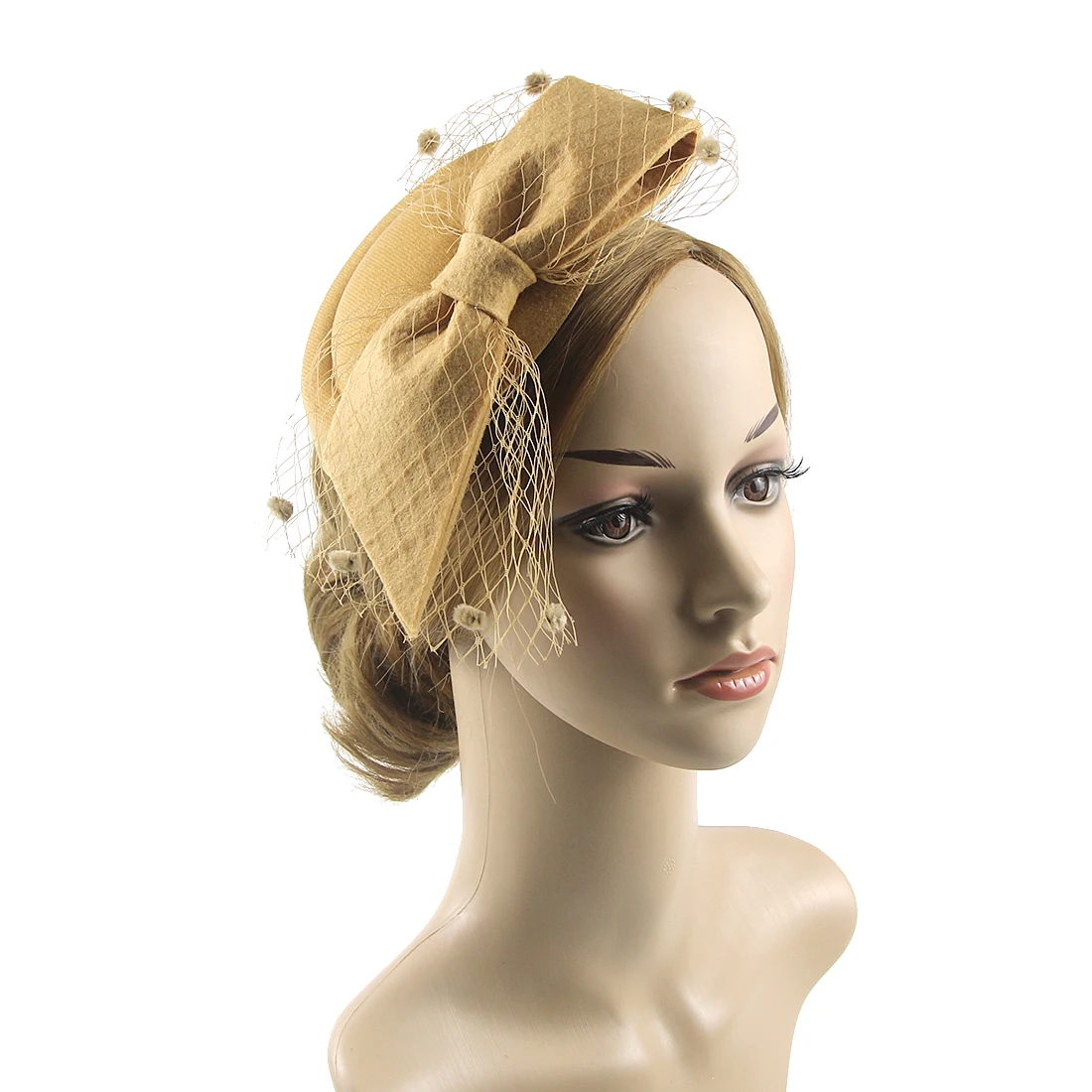 Bow Veils Fascinator Hat  Feathers Women Wedding Headpiece With Clip Bridal Church Wedding Headwear Hairpin Accessories Pillbox