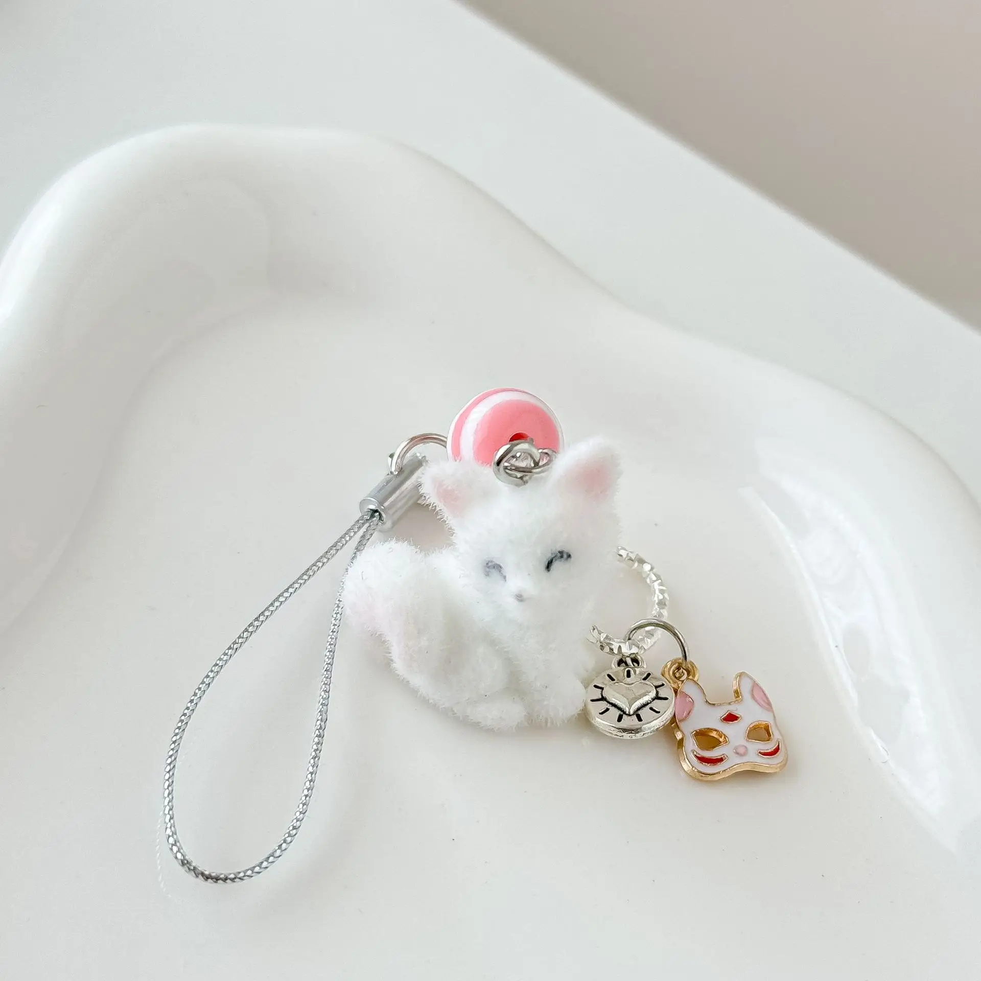 

Маска лисы мультфильм ремешок для чехла для iPhone милый корейский стиль ремешок для телефона брелок школьный рюкзак украшение кулон милый женский подарок