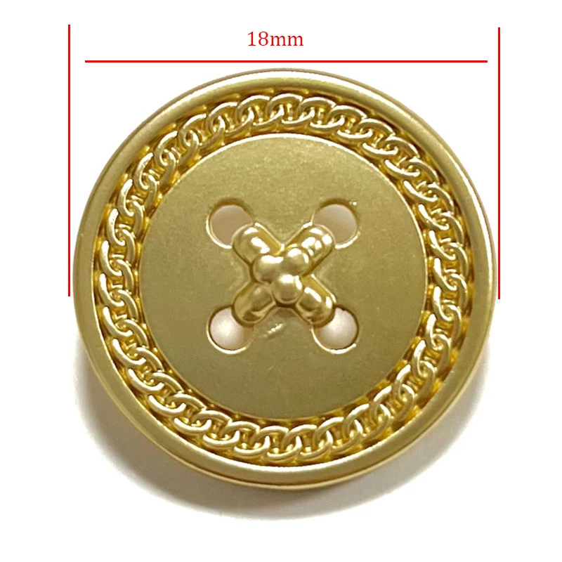 10 Stück goldene Metallknöpfe für Kleidung, Hosen, Tasche, DIY, Handwerk, hochwertige dekorative, ausgehöhlte runde Knöpfe, Zubehör – Detail 5